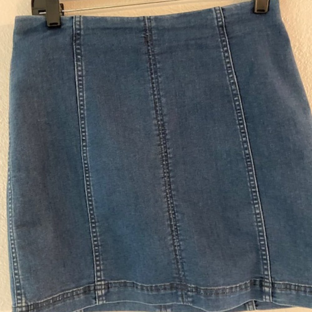 Free People Stretchy Jean Skirt